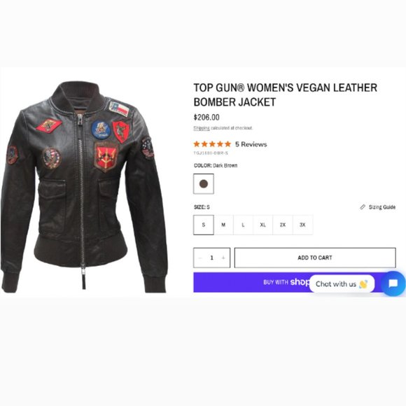 TOP GUN Women's Vegan Leather Brown Bomber Jacket Size S - Picture 4 of 9
